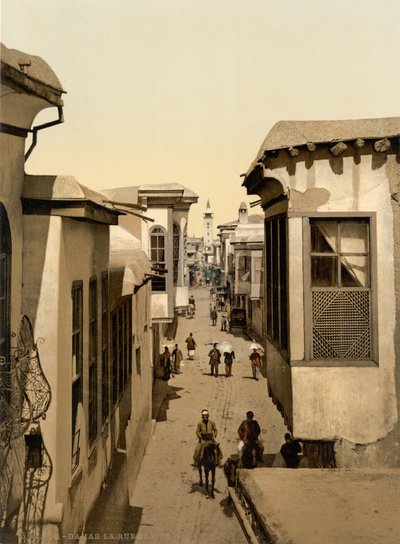 Düz denilen sokak, Şam, Kutsal Topraklar, Suriye (fotokrom baskı) by Detroit Publishing Co.