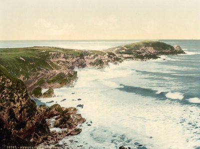 Towan Head, Newquay, Cornwall, İngiltere, Fotokrom Baskı, c.1900 by Detroit Publishing Co.