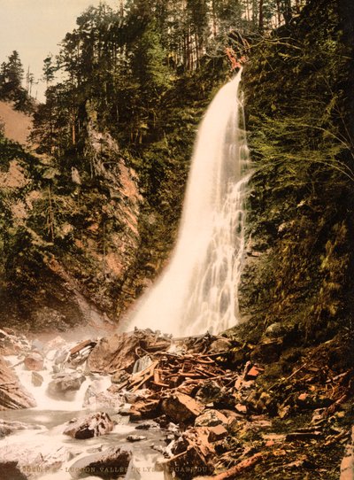 Lys Vadisi ve Cascade de Cocur, Luchon, Pireneler, Fransa, c.1890-1900 (fotokrom baskı) by Detroit Publishing Co.