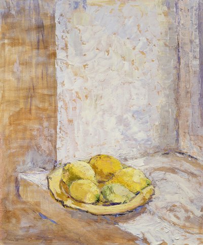 Pencere pervazındaki limonlar, 1993 (tahta) by Diana Schofield