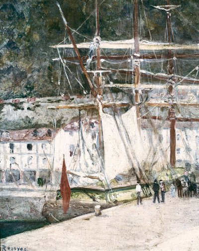 “" İspanya'daki San Sebastian (San Sebastian, San Sebastian) limanının görünümü "” Tablosu Dario de Regoyos (1875-1913) San Sebastian. San Telmo Belediye Müzesi by Diario or Dario de Regoyos y Valdes