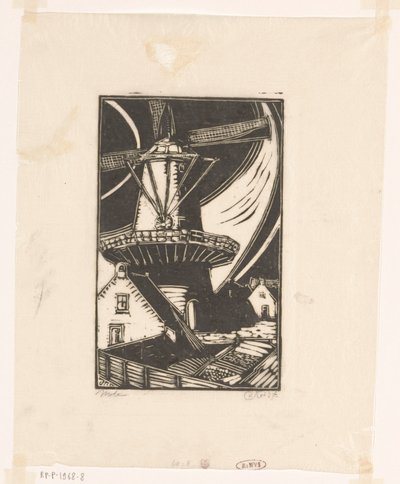 Molen (nesne üzerindeki orijinal başlık) by Dick Ket (signed by artist)