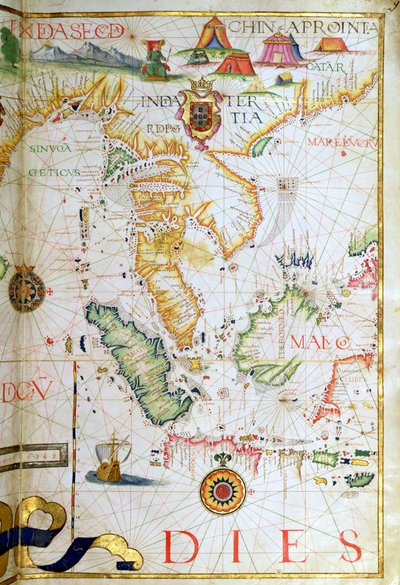 Anakara Güneydoğu Asya, bir dünya atlasından detay, 1565 by Diego Homem