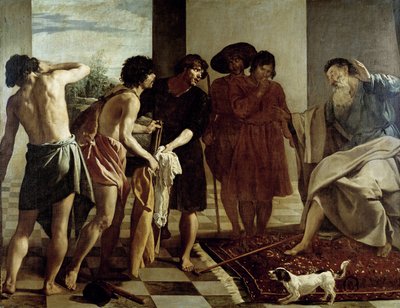 Jacob, Giuseppe'nin tuniğini aldı by Diego Rodriguez de Silva y Velazquez