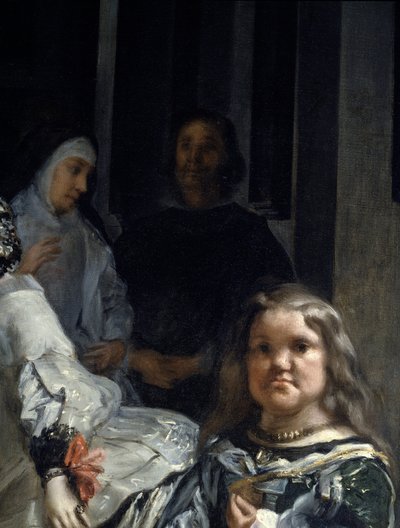 Las Meninas. Detay: rahibe ve cüce by Diego Rodriguez de Silva y Velazquez