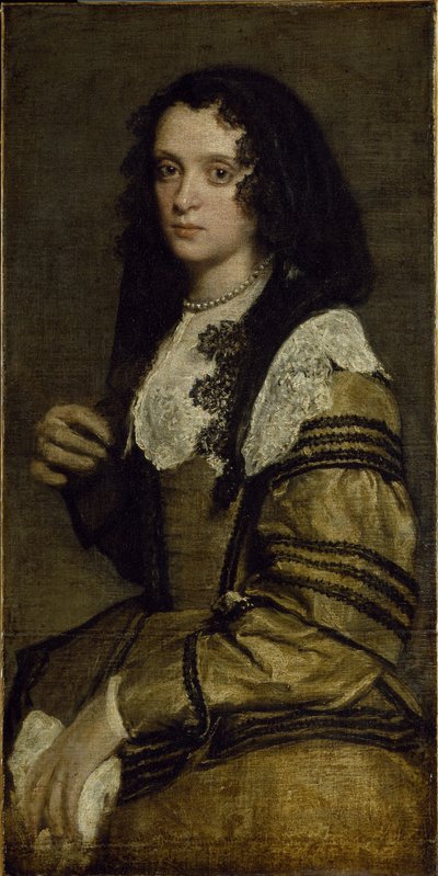 Genç bir bayanın portresi (tuval üzerine yağlı boya) by Diego Velázquez