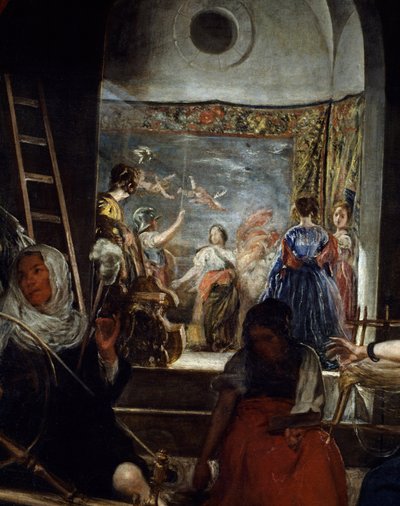 İplikçiler veya Arachne Ayrıntısı masalı. Resim Diego Rodriguez de Silva y Velasquez (1599-1660), yaklaşık 1655-1660, Güneş. 2,2x2,89 m Madrid, Musee du Prado by Diego Velázquez
