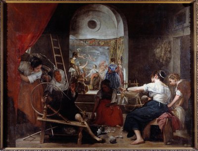 Diego Rodriguez de Silva y Velasquez (1599-1660), c. 1653. Güneş. 2,2x2,89 m Madrid, Musee du Prado - İplikçiler veya Arachne masalı. Resim Diego Rodriguez de Silva y Velazquez (Velasquez) by Diego Velázquez