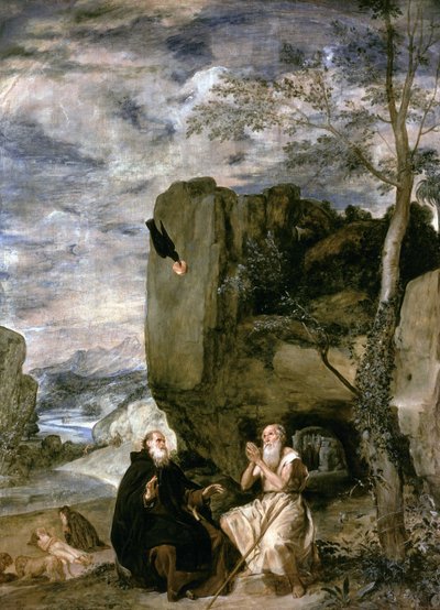 St. Anthony the Abbot ve St. Paul the First Hermit, c.1642 by Diego Velázquez