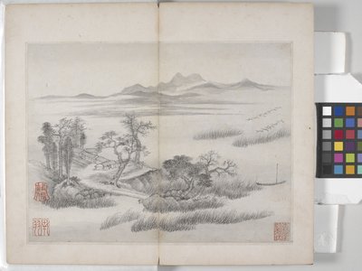 Manzara Resimleri Albümü (kağıt üzerine mürekkep) by Ding Yunpeng