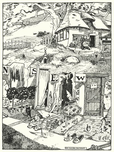 Dört Rüzgarın Evleri (gravür) by Dion Clayton Calthrop