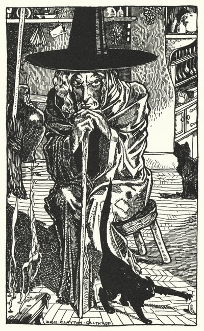 Cadı Kendisi (gravür) by Dion Clayton Calthrop