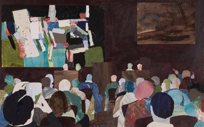 Soyut Kalabalık, açık artırma kolajı by Dione Verulam