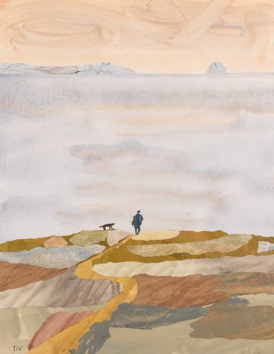 Sonbahar sabahı yüzme (kolaj) by Dione Verulam