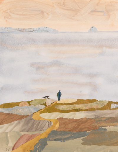 Sonbahar sabahı yüzme (kolaj) by Dione Verulam