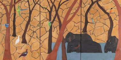 Orman, Hindistan, 2020 (tuval üzerine yağlıboya) by Dione Verulam