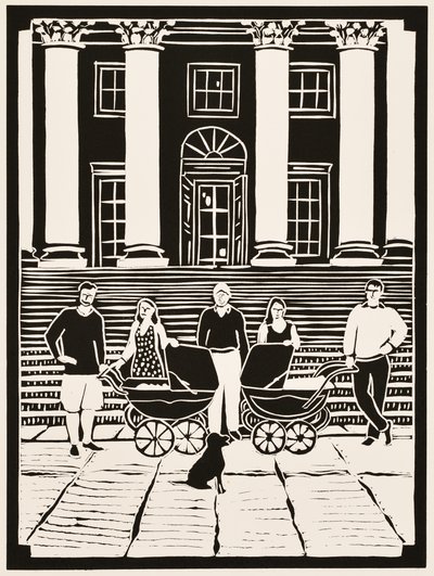 Yılın ayları: Ağustos, 2012 (linocut) by Dione Verulam