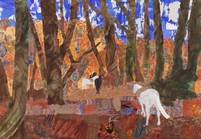 Riding Rest, 2020 (kolaj) by Dione Verulam