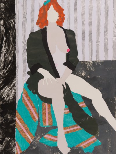 Şapkayı asmak için bir şey, çıplak (kolaj) by Dione Verulam