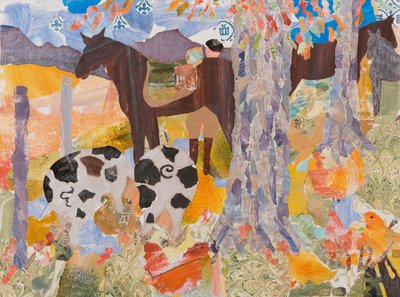 Günün başlangıcı, Pireneler, 2016 (kolaj) by Dione Verulam