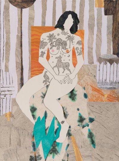 Dövmeler çok moda, çıplak (kolaj) by Dione Verulam