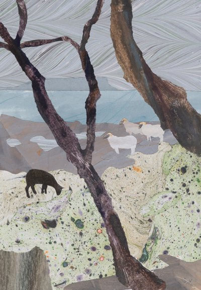 Deniz kenarında ıslak bir gün (kolaj) by Dione Verulam