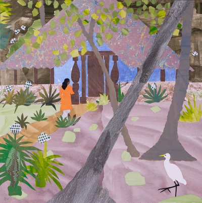 Yoga öğretmeni, Neeleshwar (kolaj) by Dione Verulam