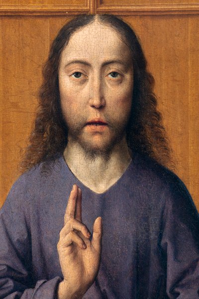 Bölge kilisesi (Aziz Peter Bölge Kilisesi). tablo. Geçen akşam yemeği. Dirk Maçları. 1464-1468. Detay. merkezi panel. by Dirck Bouts