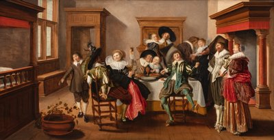 Bir İç Mekanda Neşeli Bir Şirket, c.1615-25 (panel üzeri yağlıboya) by Dirck Hals