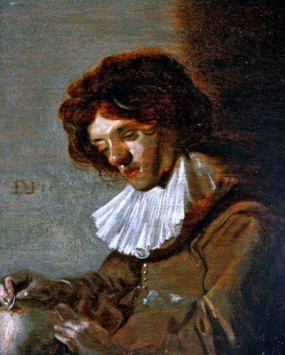 Bir Genç Adam Trepanning Çalışması (panelde yağlı boya) by Dirck Hals