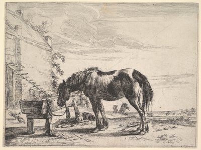 Besleme Teknesine Bağlı At. by Dirck Stoop