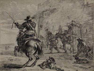 At Yetiştirme, Ahırın Yanında, Atlar Serisinden bir tabak by Dirck Stoop