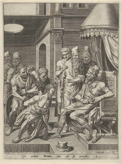 Nankör hizmetçinin azarlanması ve kınanması Şükürsüz Hizmetkar benzetmesi (dizi başlığı) by Dirck Volckertsz. Coornhert