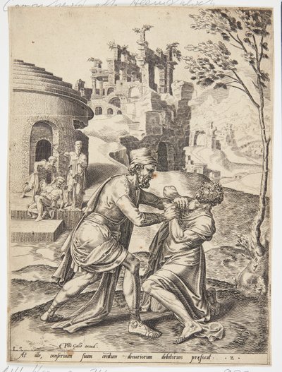 Hizmetçinin, hizmetkarını borcunu ödemeye zorlaması by Dirck Volckertsz. Coornhert