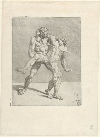 iki güreşçi Güreşçiler (dizi adı) by Dirck Volckertsz. Coornhert