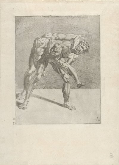 iki güreşçi Güreşçiler (dizi adı) by Dirck Volckertsz. Coornhert