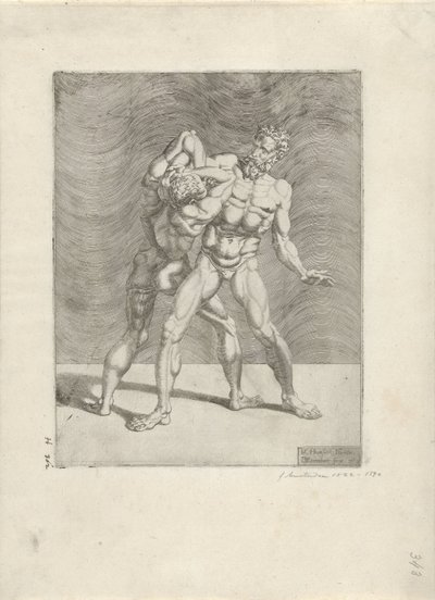 iki güreşçi Güreşçiler (dizi adı) by Dirck Volckertsz. Coornhert