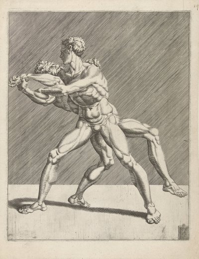 iki güreşçi Güreşçiler (dizi adı) by Dirck Volckertsz. Coornhert