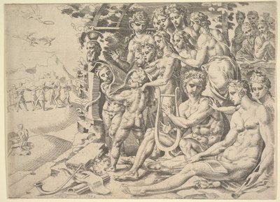 Apollo ve İlham Perileri, 1549. by Dirck Volkertsen Coornhert