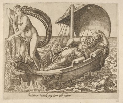 Fortune, Fortune Hakkında Altı Sözden Tüm Uyuyanları Gözetmez, yakl. 1560. by Dirck Volkertsen Coornhert