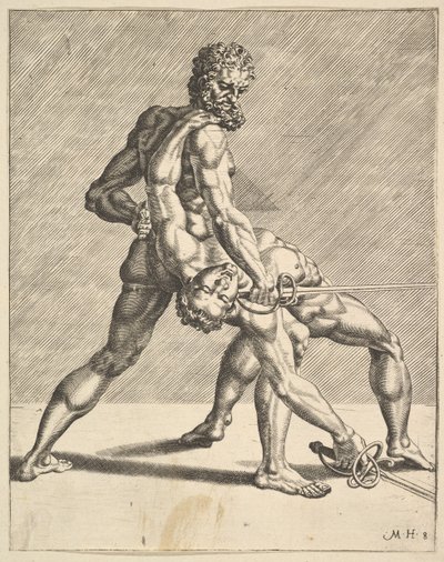 İki Eskrimci, Eskrimcilerden, levha 8, 1552 by Dirck Volkertsen Coornhert