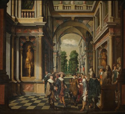 Yedi Parçalı Dekoratif Bir Dizi: Bir Galeri by Dirck van Delen
