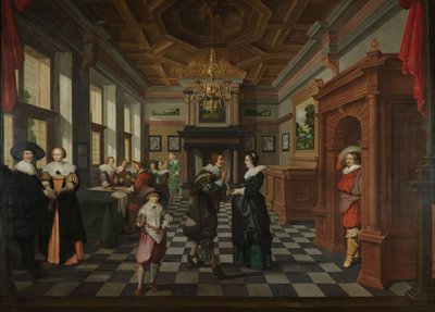 Yedi Parçalı Dekoratif Bir Dizi: Bir İç Mekan, 1630-32 by Dirck van Delen