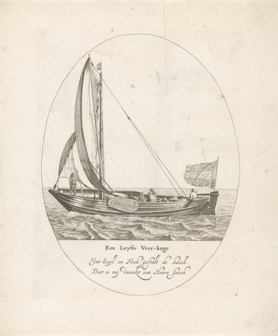 Leiden baharı Bir Leytse Veer-kage (nesne üzerindeki başlık) Sekiz farklı Hollanda tipi iç gemi (seri başlığı) by Dirk Eversen Lons