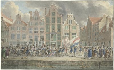 Rotterdam'da İngiliz karşıtı gösteri, 2 Mart 1781 by Dirk Langendijk (signed by artist)