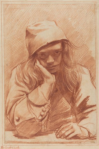 Self-Portrait (red chalk) by Dirk Theodor Helmbrecker