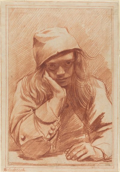 Otoportre, c.1633-96 (kırmızı tebeşir) by Dirk Theodor Helmbrecker