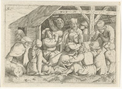 Bir kulübede yemekte dilenciler by Dirk van Hoogstraten