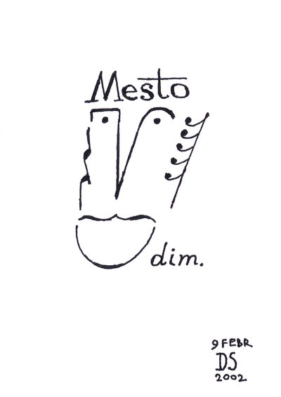 Mesto - müzik notaları kullanılarak çizilmiş bir yüz karikatürü by Dmitri Smirnov