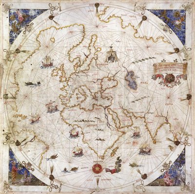 Portolan Dünya Haritası, 1519 by Dolfin Bonaldo